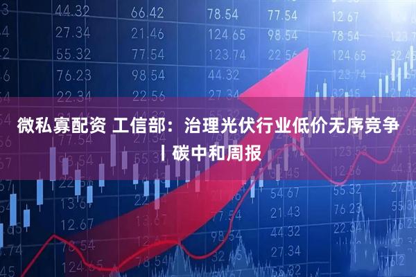 微私寡配资 工信部：治理光伏行业低价无序竞争丨碳中和周报